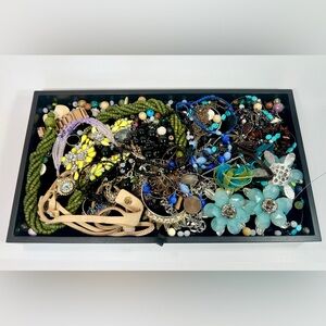 Big Craft Jewelry Bundle - 2.28lbs Vintage to Modern Costume Tangled Broken etc